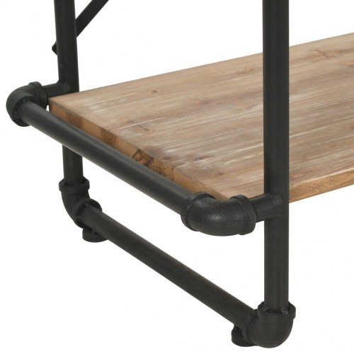 Bogreol 80x42x180 cm massivt grantræ og stål