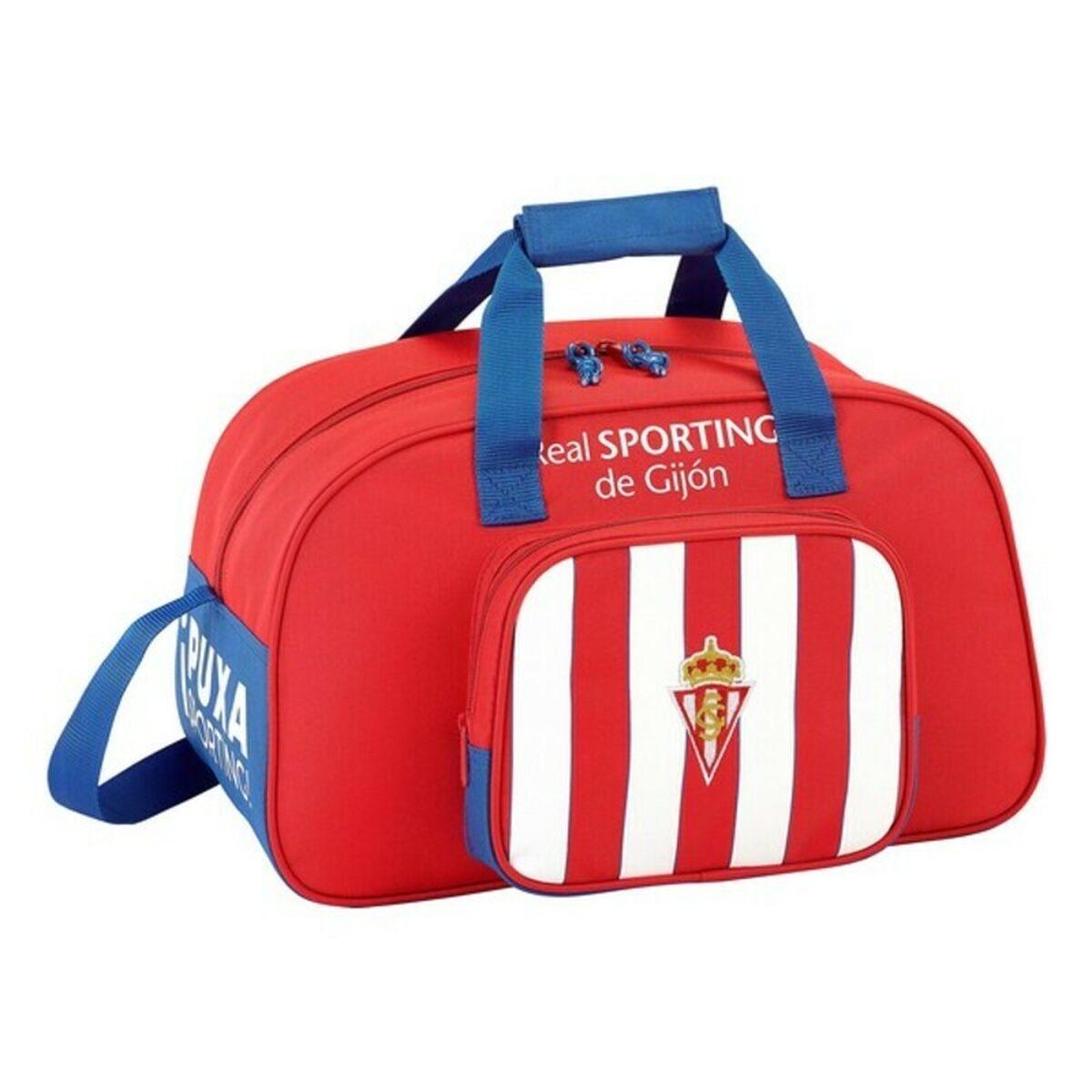 Sportstaske Real Sporting de Gijón Rød Hvid (40 x 24 x 23 cm)