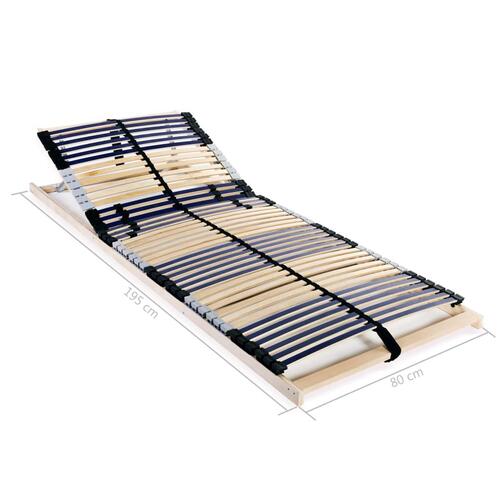 Lamelbund til seng med 42 lameller 7 zoner 80 x 200 cm