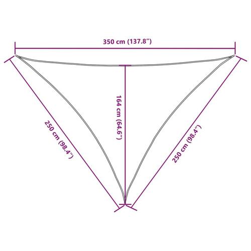 Solsejl 2,5x2,5x3,5 m oxfordstof trekantet antracitgrå