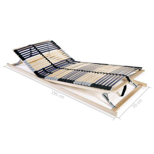 Lamelbund til seng med 42 lameller 7 zoner 70 x 200 cm