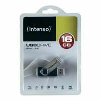 USB-stik INTENSO Basic Line 32 GB Sort Sølv 32 GB USB-stik