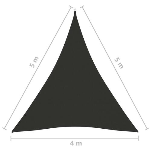 Solsejl 4x5x5 m oxfordstof trekantet antracitgrå