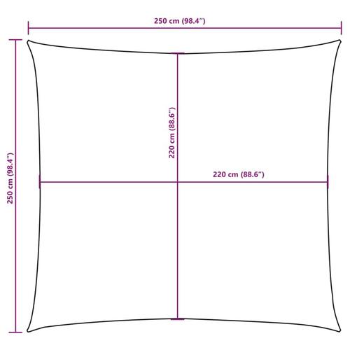 Solsejl 2,5x2,5 m firkantet oxfordstof beige