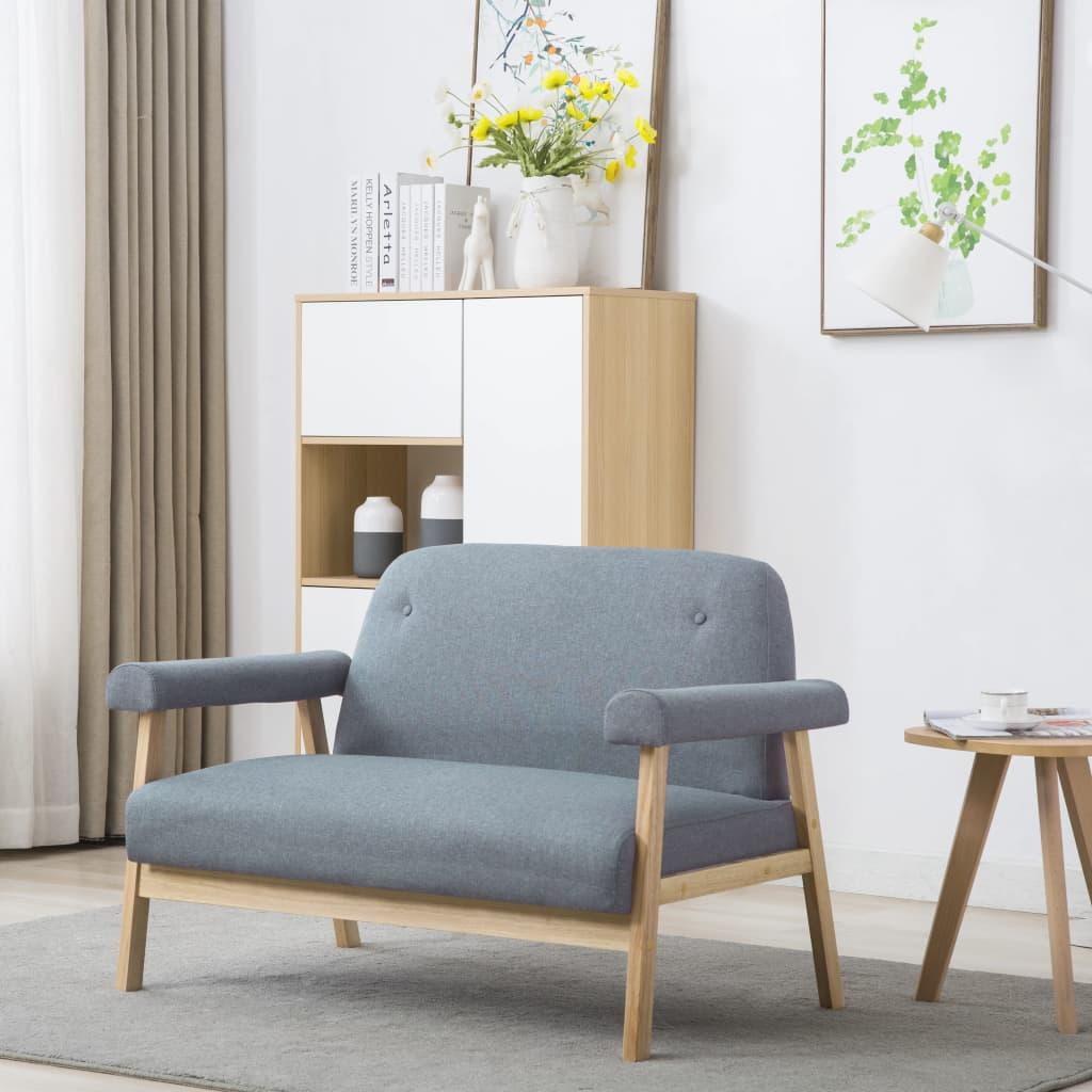 Topersoners sofa i stof lysegrå