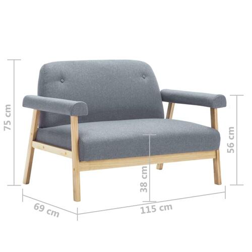 Topersoners sofa i stof lysegrå