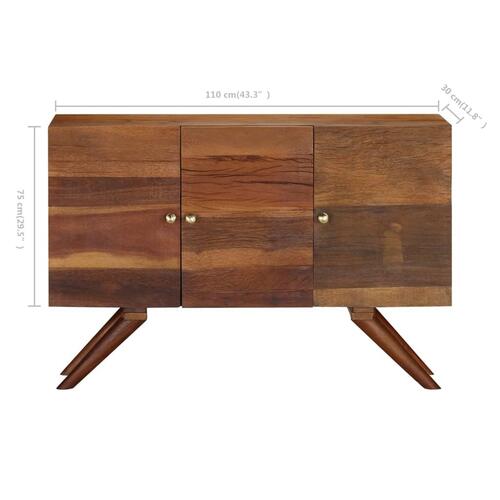 Skænk 110x30x75 cm massivt genbrugstræ brun