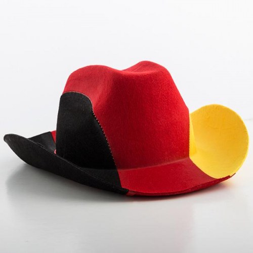 Tysk Flag Cowboyhat - festhat i rød, gul og sort