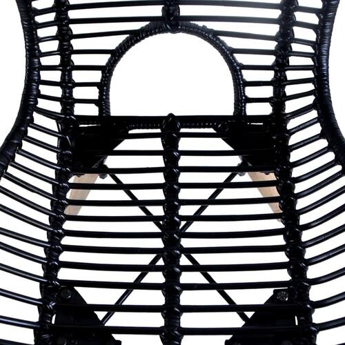 Spisebordsstole 2 stk. naturlig rattan sort