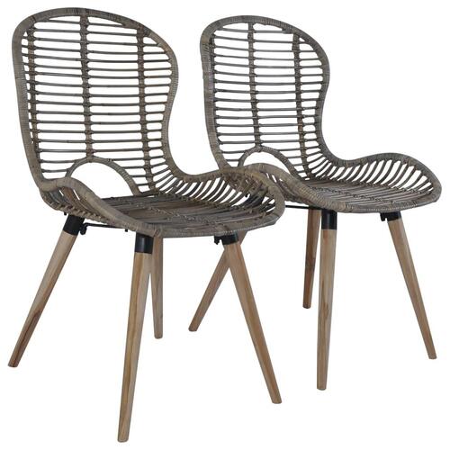 Spisebordsstole 4 stk. naturlig rattan brun
