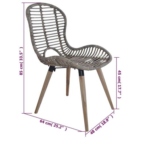 Spisebordsstole 4 stk. naturlig rattan brun