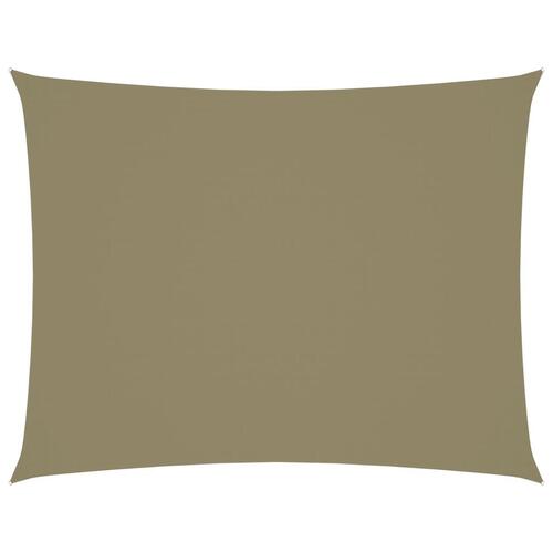 Solsejl 5x6 m rektangulær oxfordstof beige