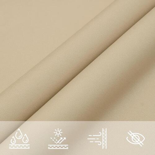 Solsejl 5x6 m rektangulær oxfordstof beige