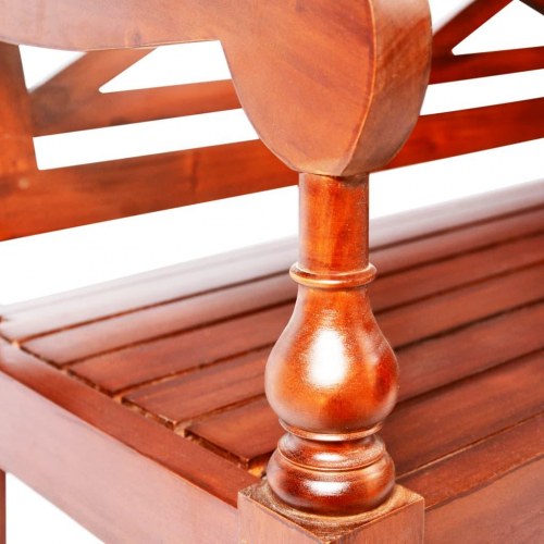 Batavia-bænk 98 cm massivt mahognitræ mørkebrun