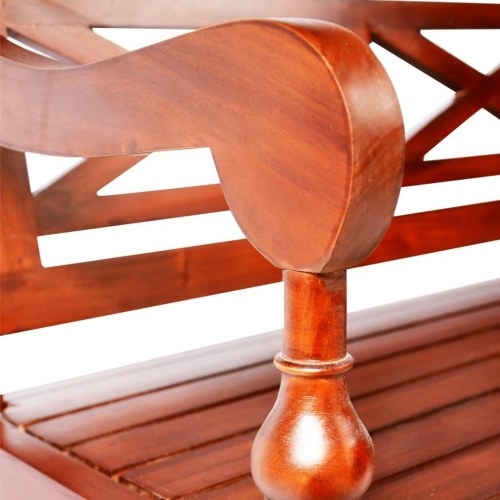 Batavia-bænk 136 cm massivt mahognitræ mørkebrun