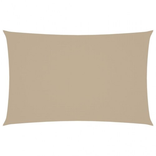 Solsejl 5x8 m rektangulær oxfordstof beige