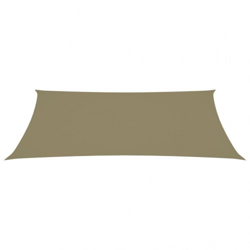 Solsejl 5x8 m rektangulær oxfordstof beige