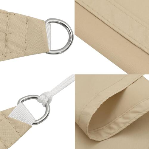 Solsejl 3x3x3 m oxfordstof trekantet beige