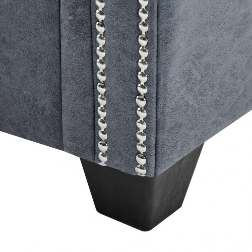 2-personers Chesterfield-sofa imiteret ruskind grå