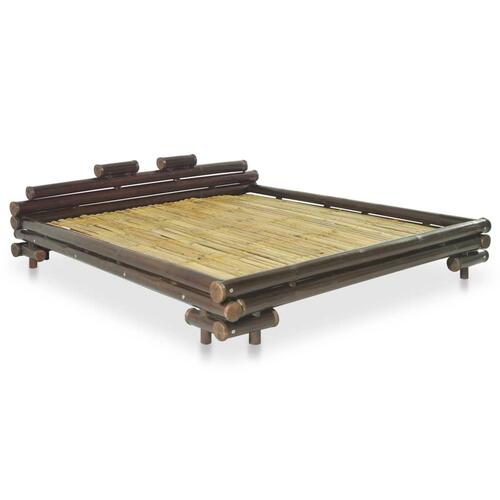 Sengestel mørkebrun bambus 160 x 200 cm