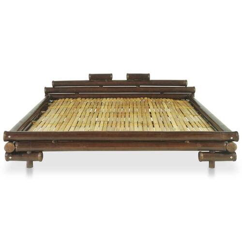 Sengestel mørkebrun bambus 160 x 200 cm