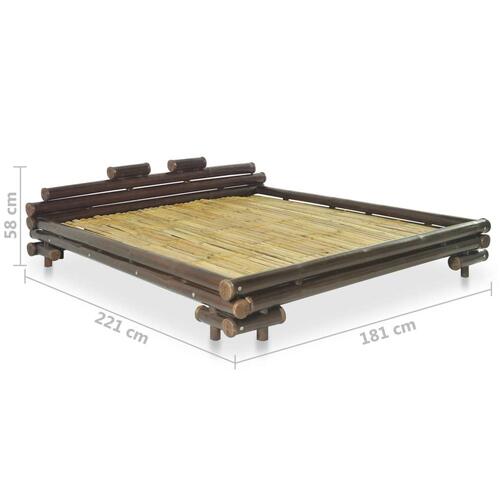 Sengestel mørkebrun bambus 160 x 200 cm