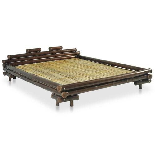 Sengestel mørkebrun bambus 180 x 200 cm