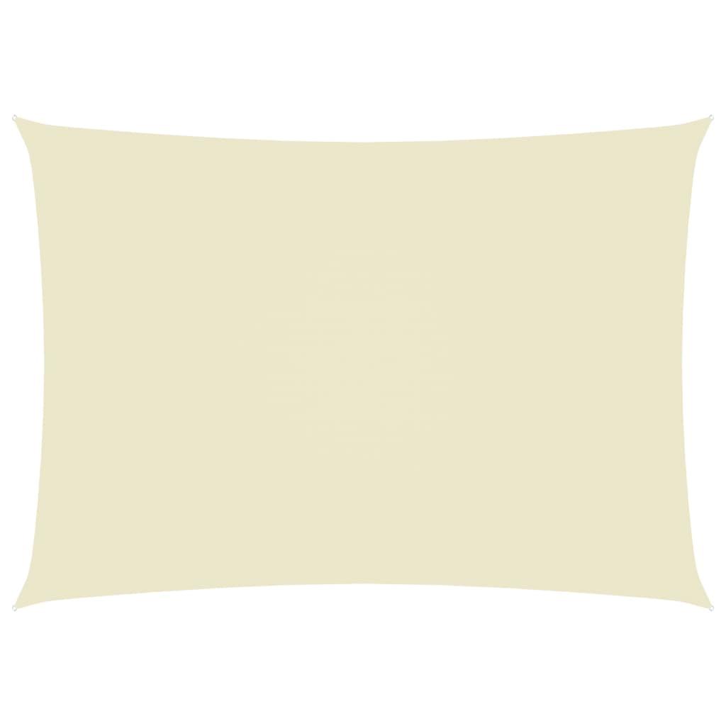 Solsejl 2X2,5 M Rektangulær Oxfordstof Farvet Creme - 2.5 x 5 m