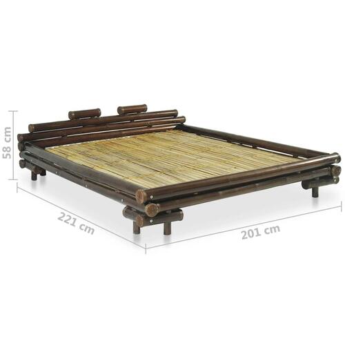 Sengestel mørkebrun bambus 180 x 200 cm