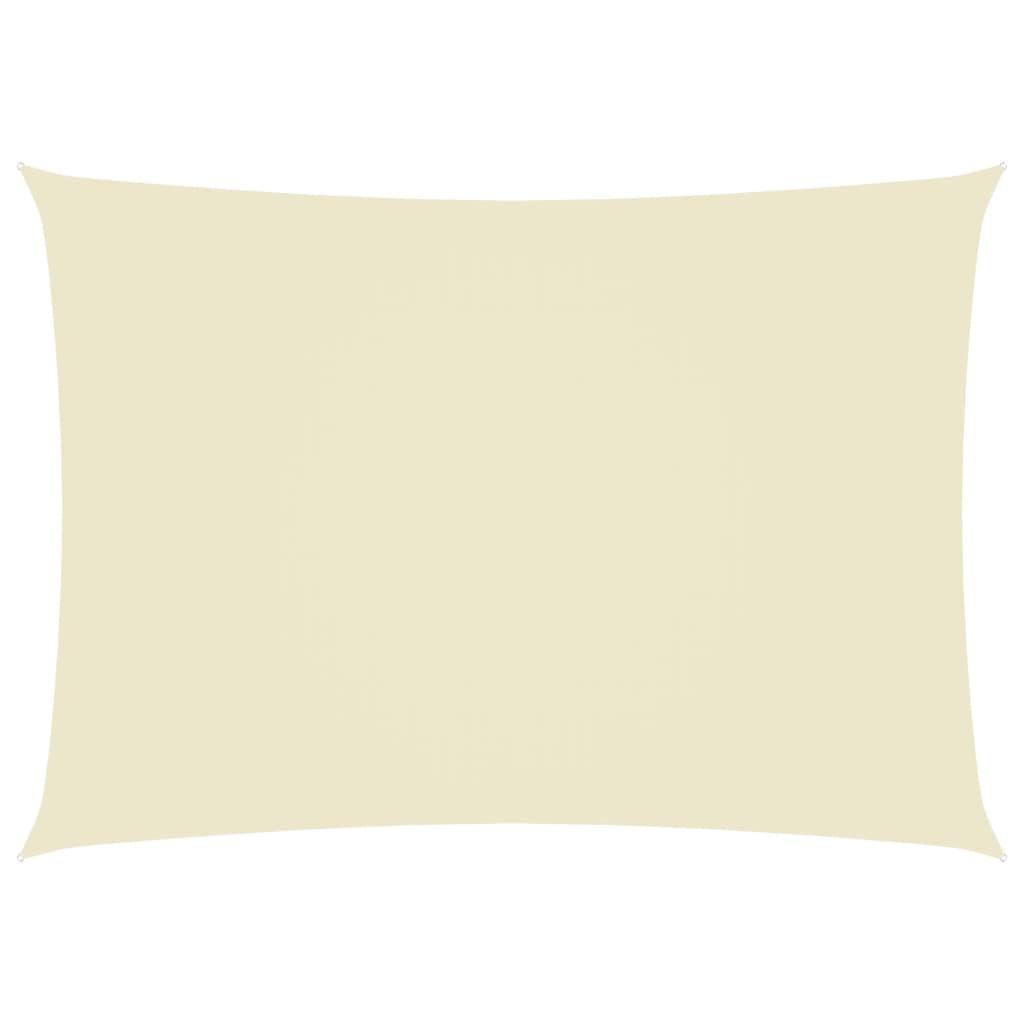 Solsejl 2X2,5 M Rektangulær Oxfordstof Farvet Creme - 3.5 x 5 m