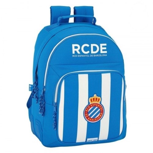 RCD Espanyol skoletaske - børnerygsæk 32 × 42 × 15 cm, blå/hvid