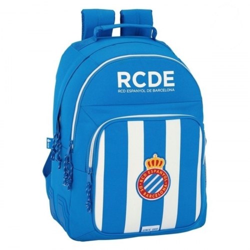 RCD Espanyol skoletaske - børnerygsæk 32 × 42 × 15 cm, blå/hvid