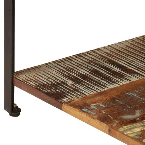 Sofabord med hylde 100x60x35 cm massivt genbrugstræ
