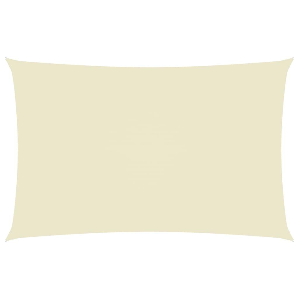 Solsejl 5x8 m rektangulær oxfordstof cremefarvet billede