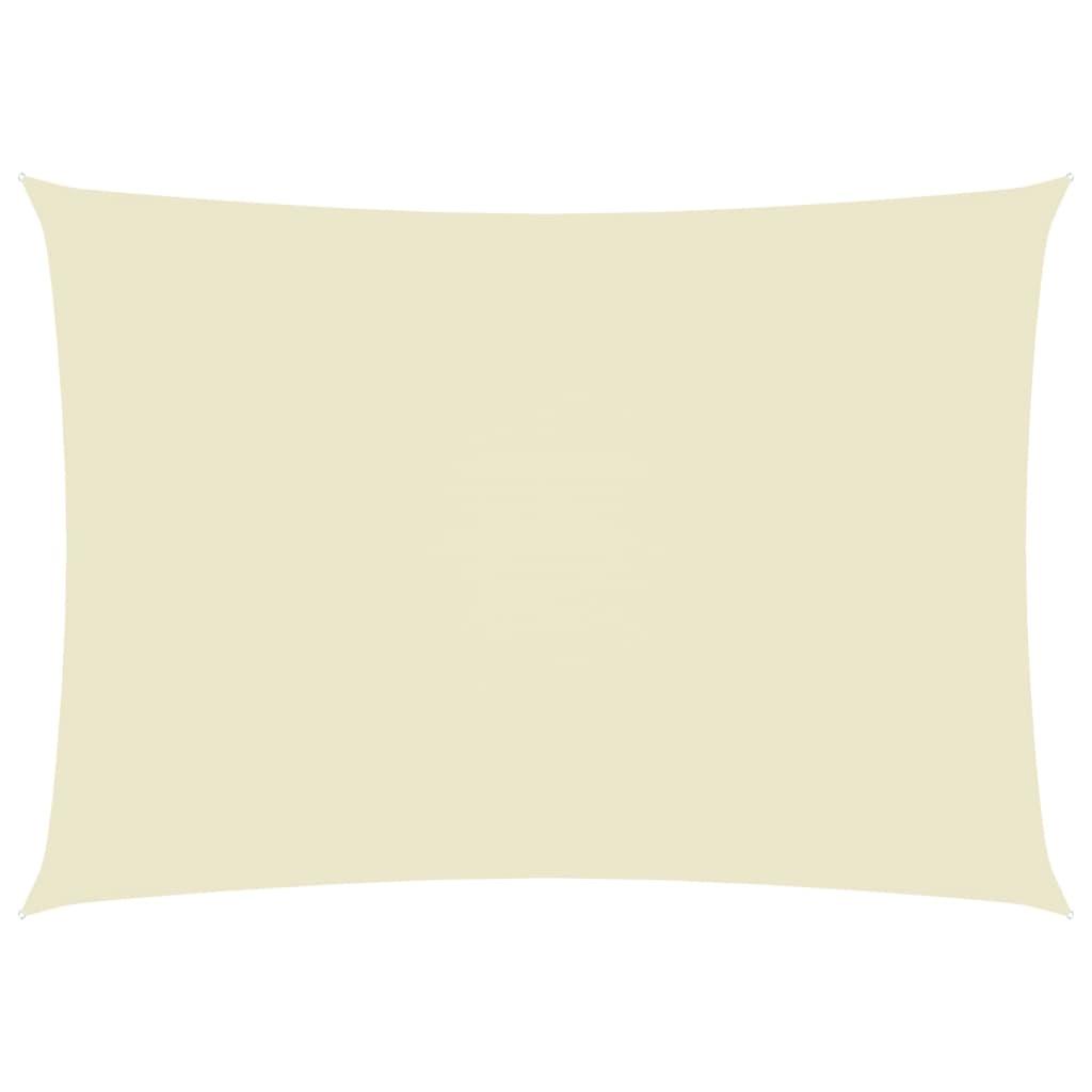 Solsejl 6x8 m rektangulær oxfordstof cremefarvet billede