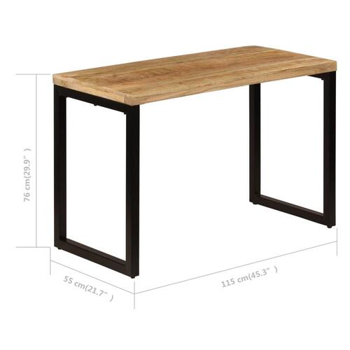 Spisebord 115 x 55 x 76 cm massivt mangotræ og stål