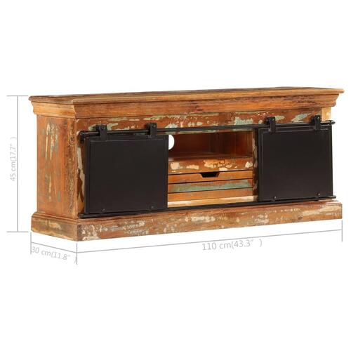 Tv-skab 110x30x45 cm massivt genbrugstræ