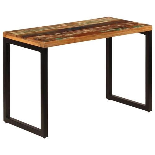 Spisebord 115x55x76 cm massivt genbrugstræ og stål