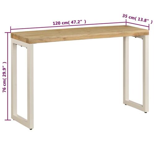Konsolbord 120x35x76 cm massivt mangotræ og stål