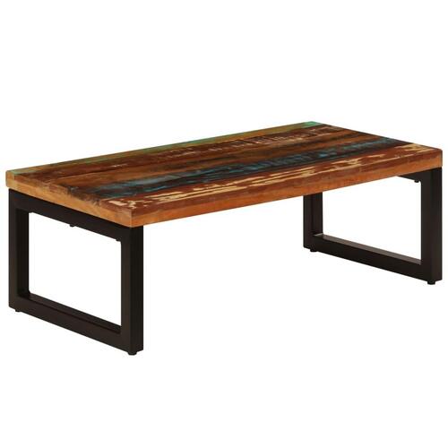 Sofabord 100x50x35 cm massivt genbrugstræ og stål