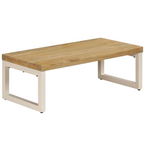 Sofabord 100x50x35 cm massivt mangotræ og stål