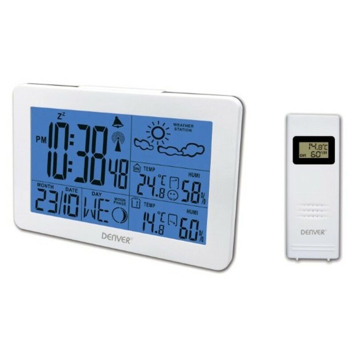 Denver WS-530 vejrstation - hvid/sort LCD med udendørssensor