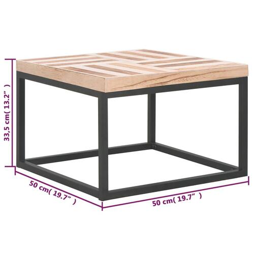 Sofabord 50 x 50 x 33,5 cm massivt træ