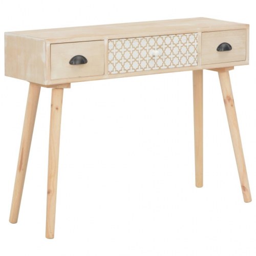 Konsolbord med 3 skuffer 100 x 30 x 73 cm massivt fyrretræ