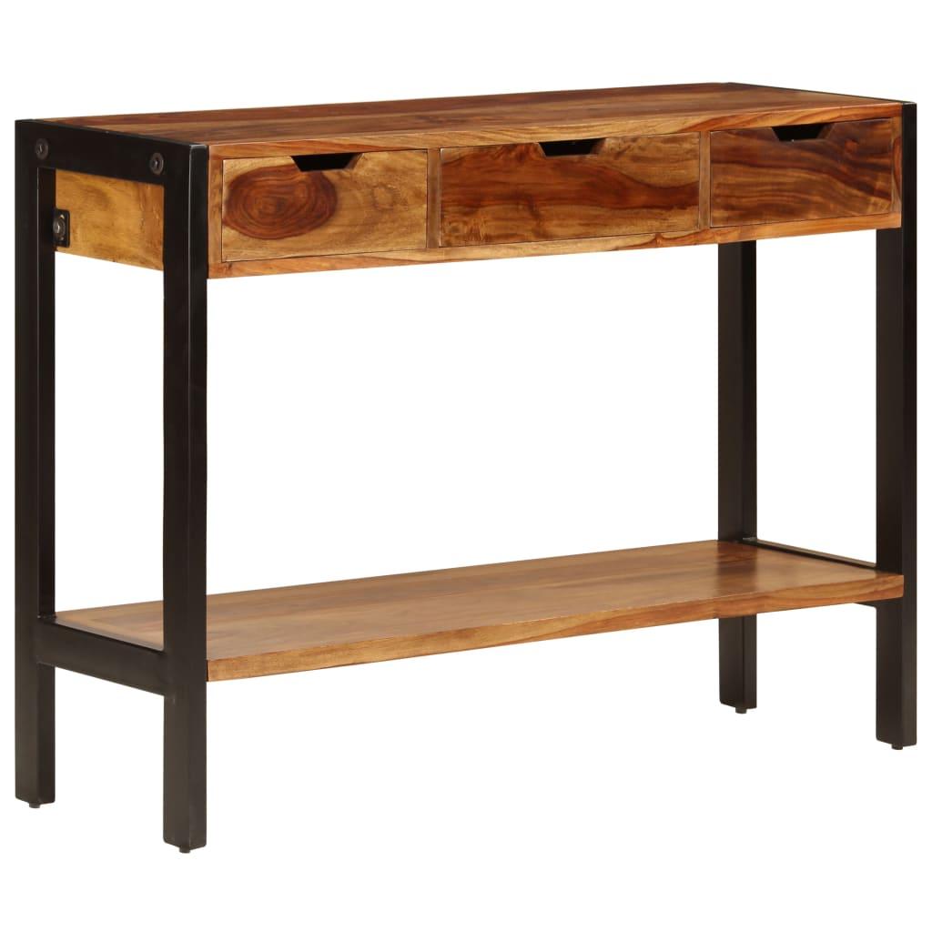 Skænk med 3 skuffer 110x35x75 cm massivt akacietræ