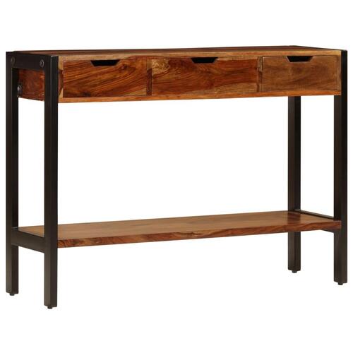 Skænk med 3 skuffer 110x35x75 cm massivt akacietræ