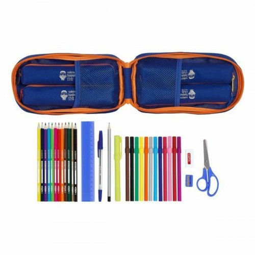 Penalhus-rygsæk Valencia Basket M747 - Blå/Orange, 12 × 23 × 5 cm, 33 dele
