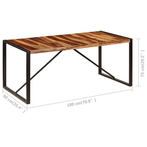 Spisebord 180 x 90 x 75 cm massivt sheeshamtræ