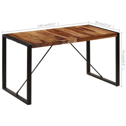 Spisebord 140 x 70 x 75 cm massivt sheeshamtræ