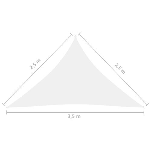 Solsejl 2,5x2,5x3,5 m trekantet oxfordstof hvid